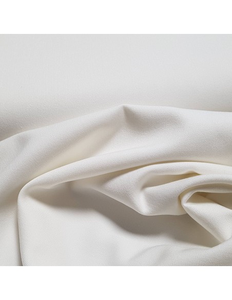 Tissu, Gabardine Stretch, Écru, Laize 150 cm, Polyester Viscose Élasthanne