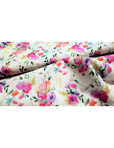 Voile de coton imprimé, fleurs