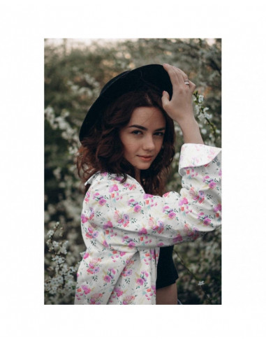 Voile de coton imprimé, fleurs