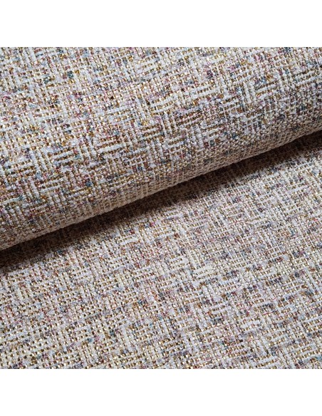 Tissu, Tweed Style Chanel, Multicolore Estival, Laize 140 cm, 100% Polyester