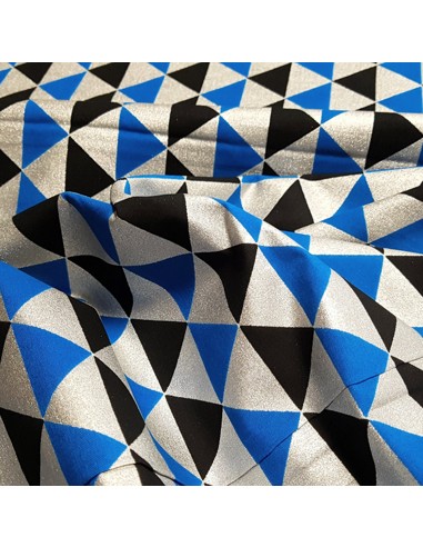 Tissu, Wax Motifs Ethniques, Bleu Turquoise Noir Argent, Laize 115 cm, 100% Coton