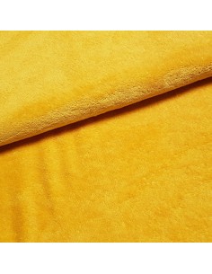 Tissu, Éponge Bambou Doudou, Jaune Moutarde, Laize 150 cm, 60% Bambou 250g/m²