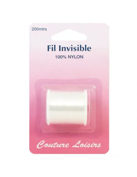 Fil de couture, Fil invisible, Transparent, 200m, Nylon