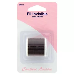 Fil invisible 100% nylon, noir