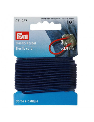 Corde élastique, 2,5mm, bleu marine, 3m