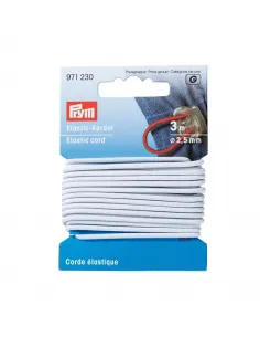 Corde élastique Prym blanche 2,5 mm, 3 m | Zephyr Tissus