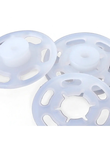 Boutons pression à coudre, 21mm, transparent