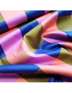 Satin de coton, impression digitale, Large Gingham 2