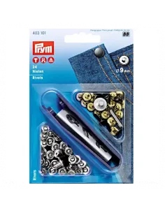 Rivets Prym 9 mm argentés, laiton inoxydable | Zephyr Tissus