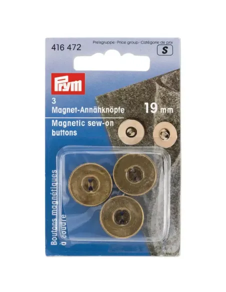Boutons magnétiques Prym 19 mm laiton | Zephyr Tissus