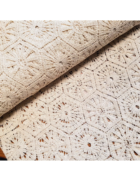 Tissu, Crochet Coton, Écru Naturel, Laize 120 cm, 100% Coton 312g/ml
