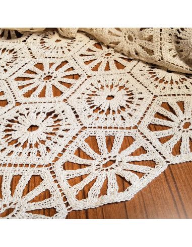 Tissu, Crochet Coton, Écru Naturel, Laize 120 cm, 100% Coton 312g/ml