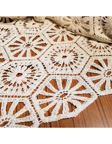 Tissu, Crochet Coton, Écru Naturel, Laize 120 cm, 100% Coton 312g/ml