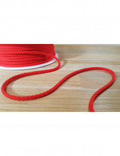 Cordon coton, 4mm, rouge
