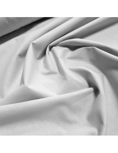 Tissu, Cretonne de Coton Unie, Gris Perle, Laize 150 cm, 100% Coton 150g/m²