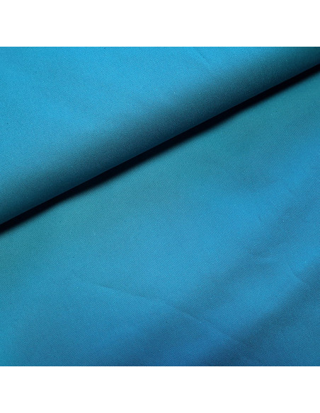 Tissu, Sergé de Coton Épais, Bleu Paon, Laize 150 cm, 100% Coton 280g/m²