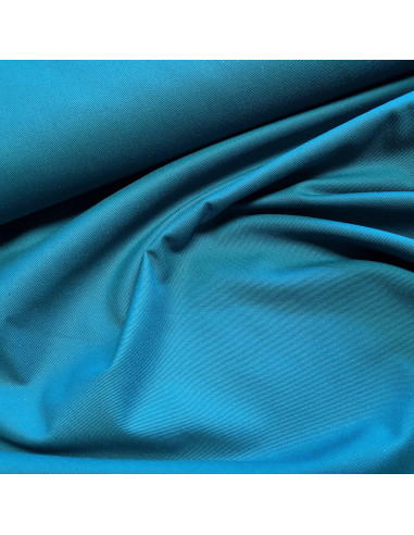 Tissu, Sergé de Coton Épais, Bleu Paon, Laize 150 cm, 100% Coton 280g/m²