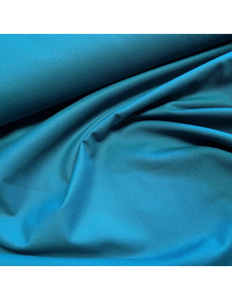 Tissu, Sergé de Coton Épais, Bleu Paon, Laize 150 cm, 100% Coton 280g/m²