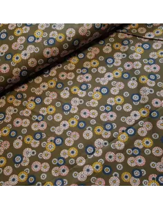 Tissu, Cretonne de Coton, Motif Soleil Levant, Laize 150 cm, 100% Coton