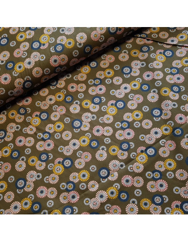Tissu, Cretonne de Coton, Motif Soleil Levant, Laize 150 cm, 100% Coton