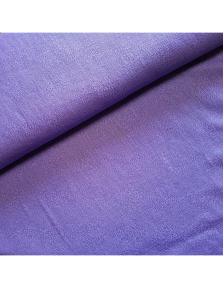 Tissu, Lin Lavé Uni, Mauve, Laize 140 cm, 100% Lin 230g/m²