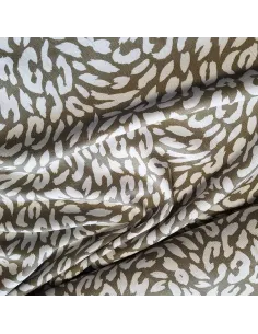 Tissu, Lin Viscose Imprimé Félin, Tons Fauves, Laize 135 cm, 55% Lin 45% Viscose 2