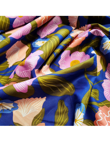 Voile de coton, impression digitale, London Floral