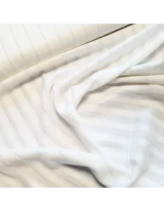 Tissu, Voile de Coton Lurex Rayé, Écru Argent, Laize 142 cm, 98% Coton 2% Lurex 115g/m² 2