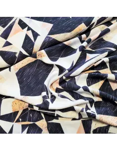 Tissu, Viscose Imprimée Géométrique, Multicolore, Laize 140 cm, 100% Viscose 154g/ml 2