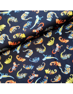 Jersey de coton digital, caméléons