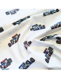 Popeline de coton, voitures de course 2