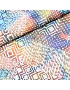 Tissu, Batik de Coton, Violet et Bleu, Laize 137 cm, 100% Coton 163g/m²