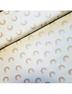 Tissu, Popeline de Coton Arc-en-ciel Glitter, Multicolore, Laize 150 cm, 100% Coton 110g/m²