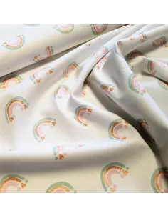 Tissu, Popeline de Coton Arc-en-ciel Glitter, Multicolore, Laize 150 cm, 100% Coton 110g/m² 2