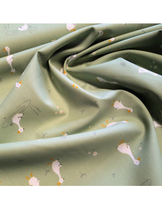 Popeline de coton, les oies 2