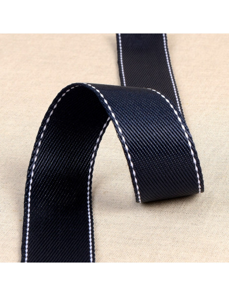 Sangle point sellier, 35mm, bleu marine