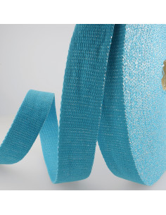 Sangle lurex, 30mm, turquoise