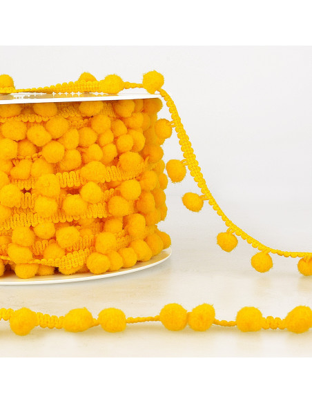 Galon petits pompons, jaune