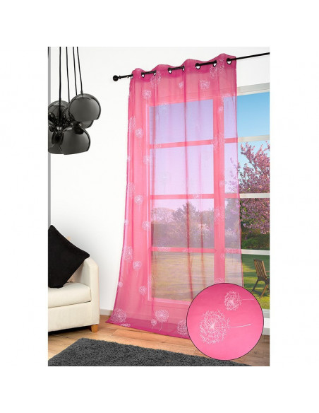 Rideau voilage Valencia, rose fuchsia