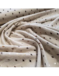 Tissu, Losanges Lurex, Laize 130 cm, Viscose et Lin 179g/m² 2