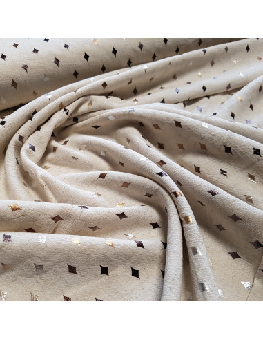 Tissu, Losanges Lurex, Laize 130 cm, Viscose et Lin 179g/m²