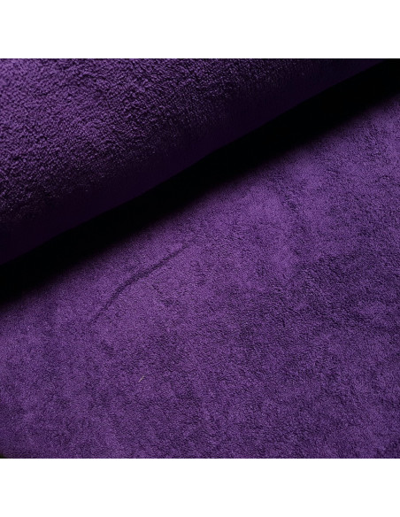 Tissu, Éponge de Coton Uni, Violet, Laize 150 cm, 100% Coton