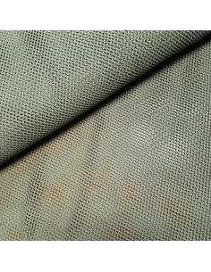Tissu, Filet Macramé Ajouré, Vert Kaki Profond, Laize 150 cm, Polyester Coton Extensible