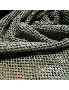 Tissu, Filet Macramé Ajouré, Vert Kaki Profond, Laize 150 cm, Polyester Coton Extensible 2