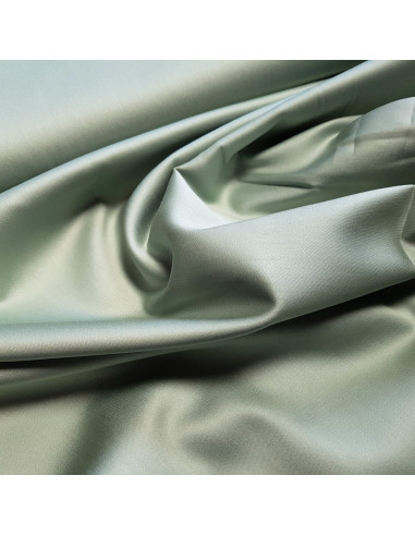 Tissu, Satin de Coton Uni, Vert Tendre, Laize 150 cm, 100% Coton 115g/m²