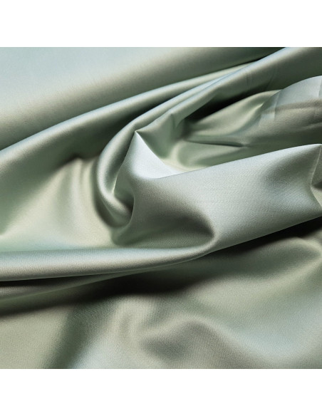 Tissu, Satin de Coton Uni, Vert Tendre, Laize 150 cm, 100% Coton 115g/m²