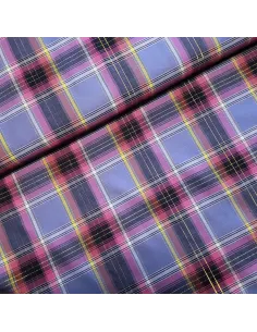 Tissu, Madras Lurex, Violet Rose, Laize 145 cm, 93% Coton 7% Lurex