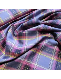 Tissu, Madras Lurex, Violet Rose, Laize 145 cm, 93% Coton 7% Lurex 2