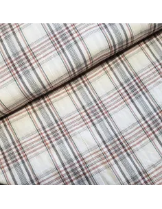 Tissu, Madras, Beige Terracotta, Laize 135 cm, 99% Coton 1% Elasthanne