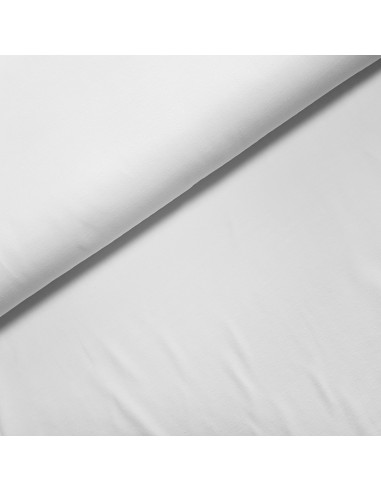Tissu, Jersey de Coton Uni, Blanc, Laize 145 cm, Coton Stretch Oeko-Tex